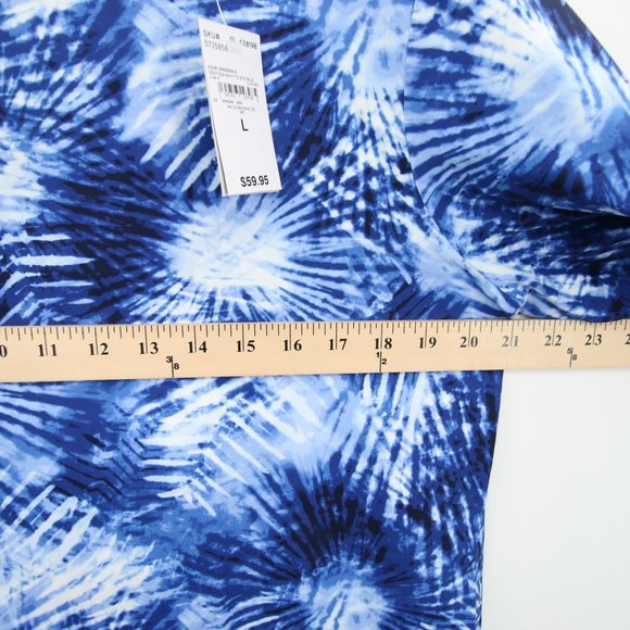 Lands' End Rash Guard Size Large Blue Tie Dye Pattern Scoop Neck Long Sleeve UPF - Picture 5 of 10